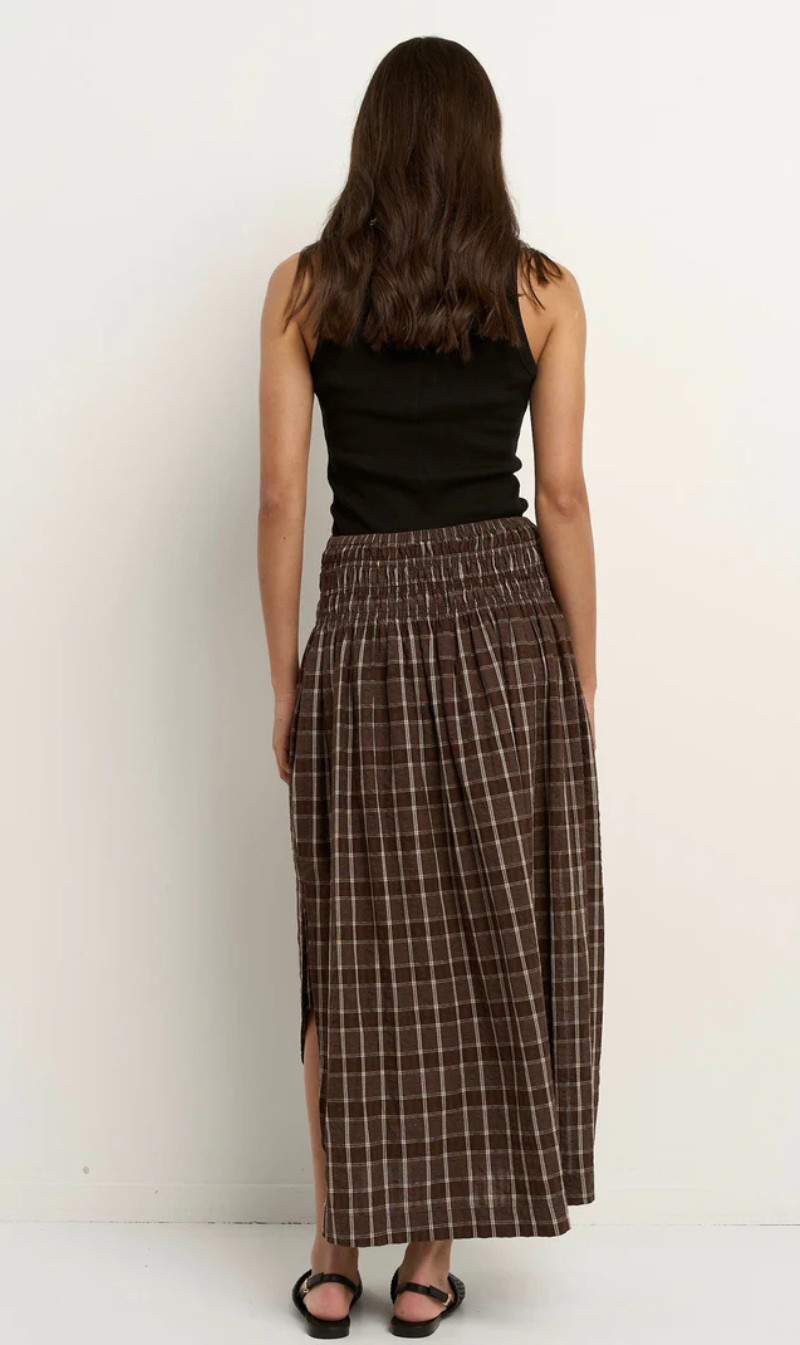 Cheerful Shirred Waist Maxi Skirt