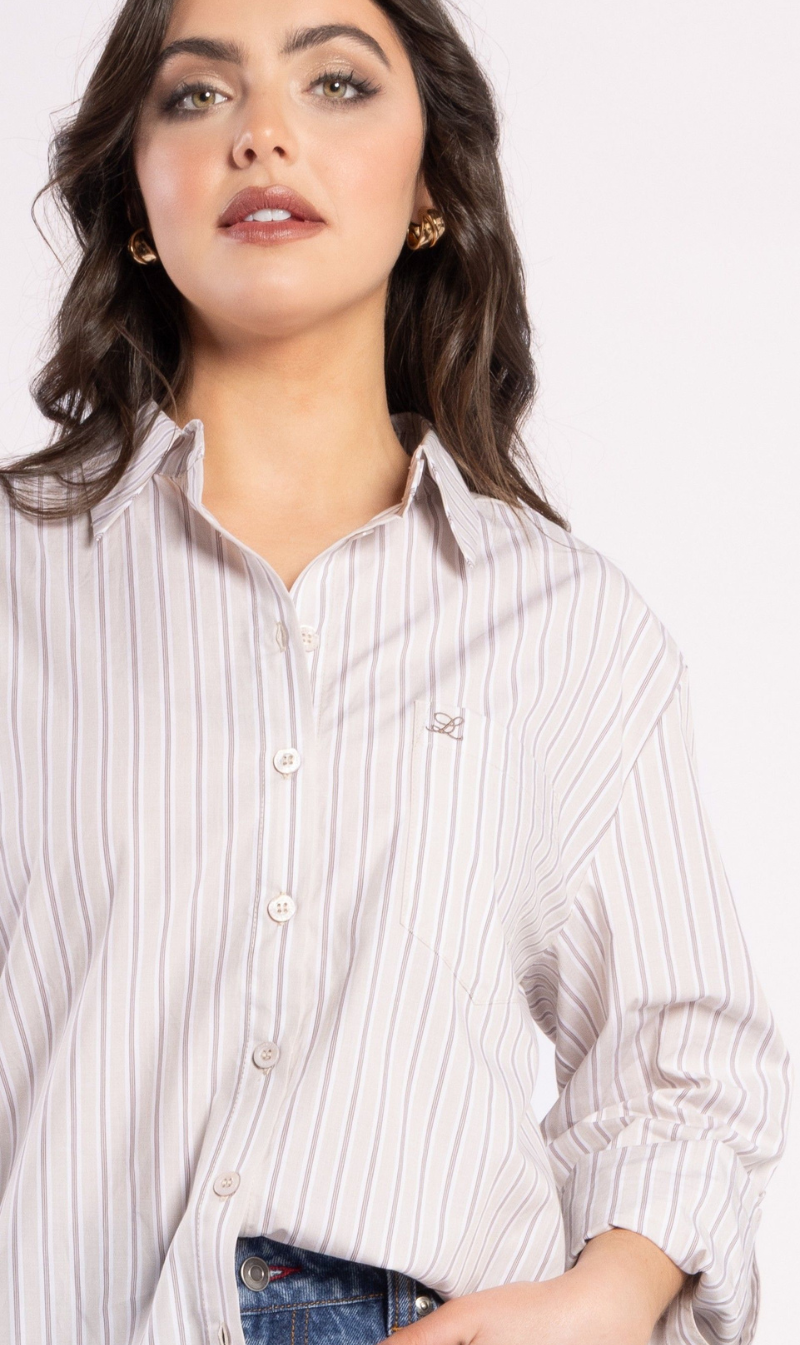The Shirt | Beige Stripe