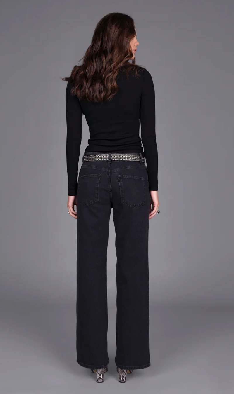 Double Trouble Long Sleeve Top | Black