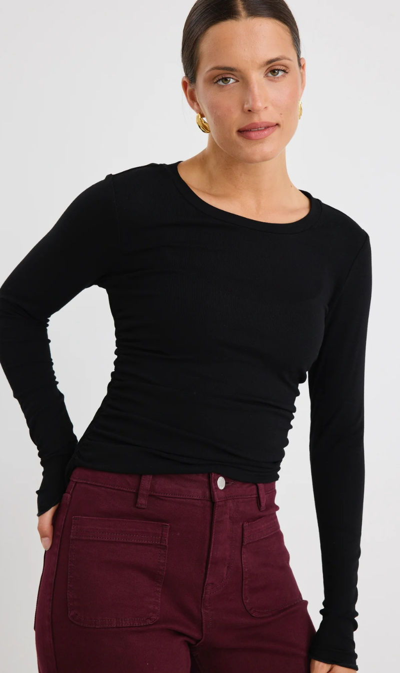 Muster Rouched Side Crew Top
