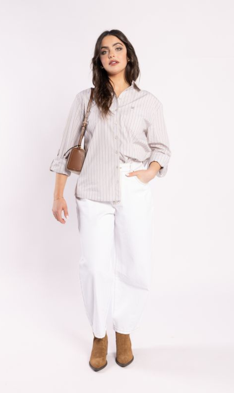 The Shirt | Beige Stripe