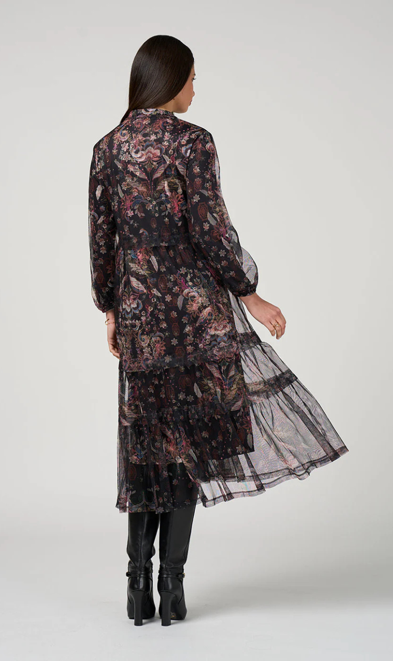 Antoinette Tulle Dress - Black Multi