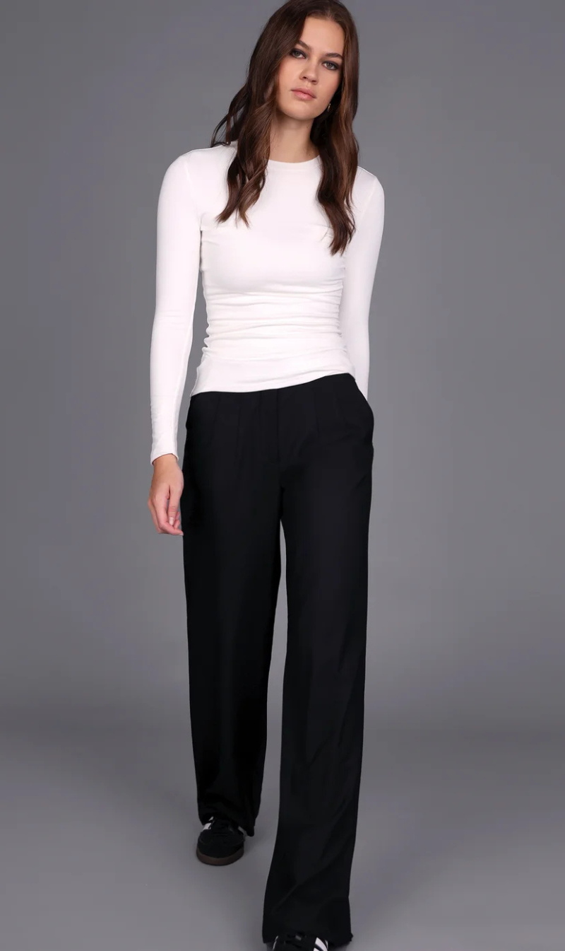 Double Trouble Long Sleeve Top | White
