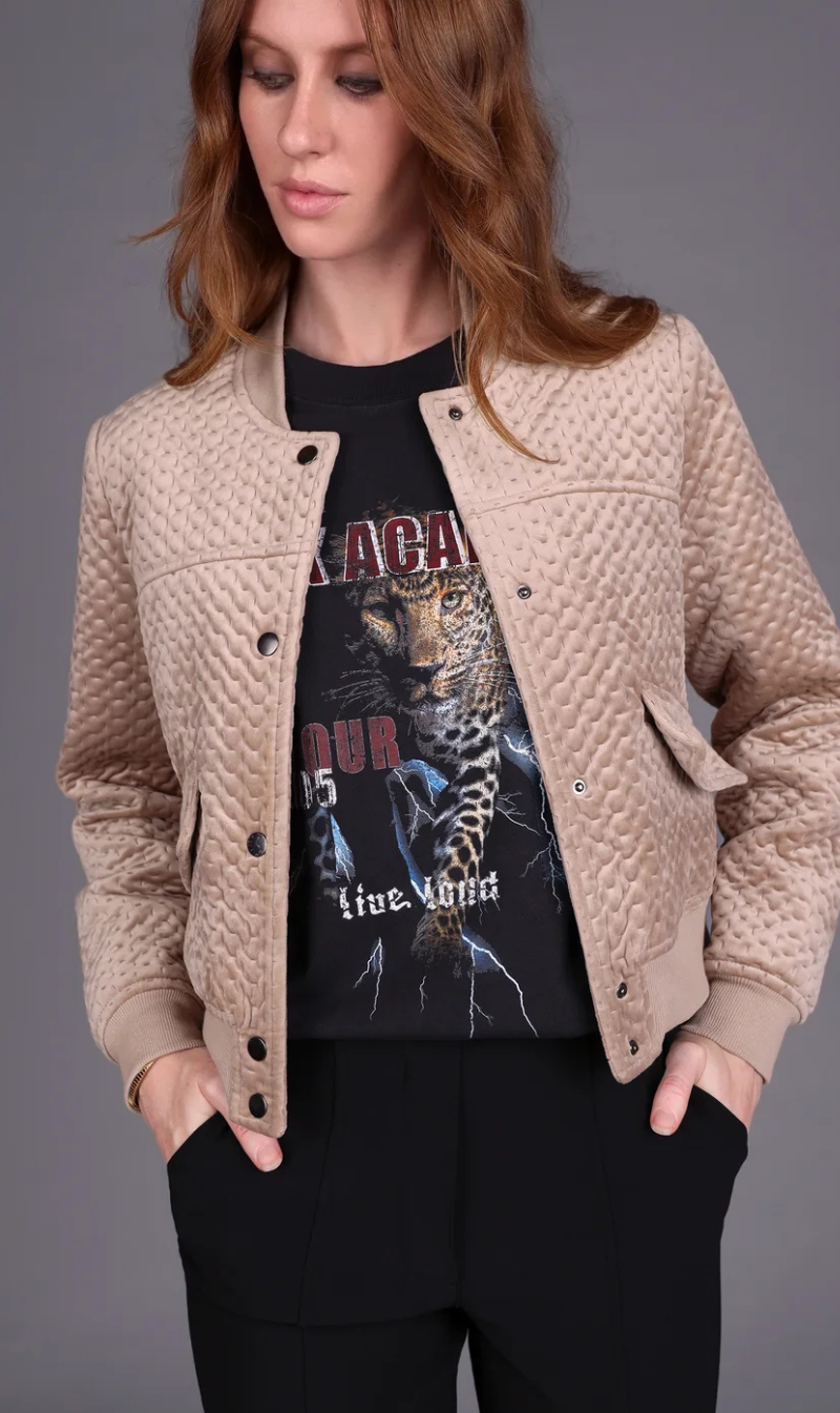 Crop Velvet Bomber
