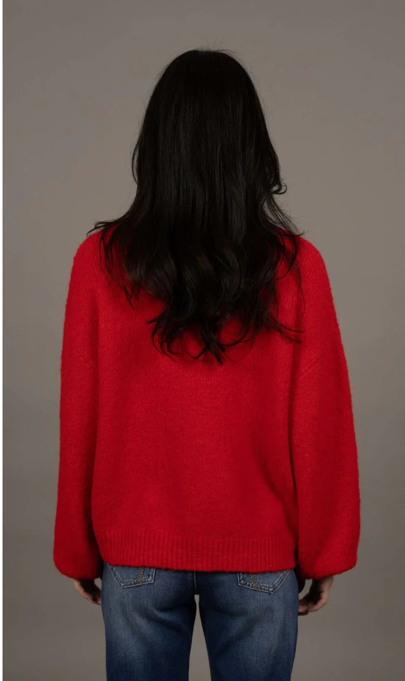 Nouveau V Neck - Scarlet