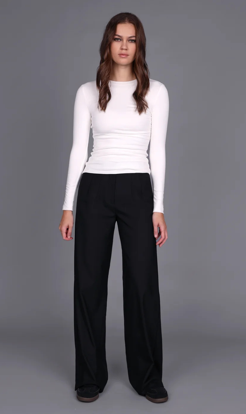 Double Trouble Long Sleeve Top | White