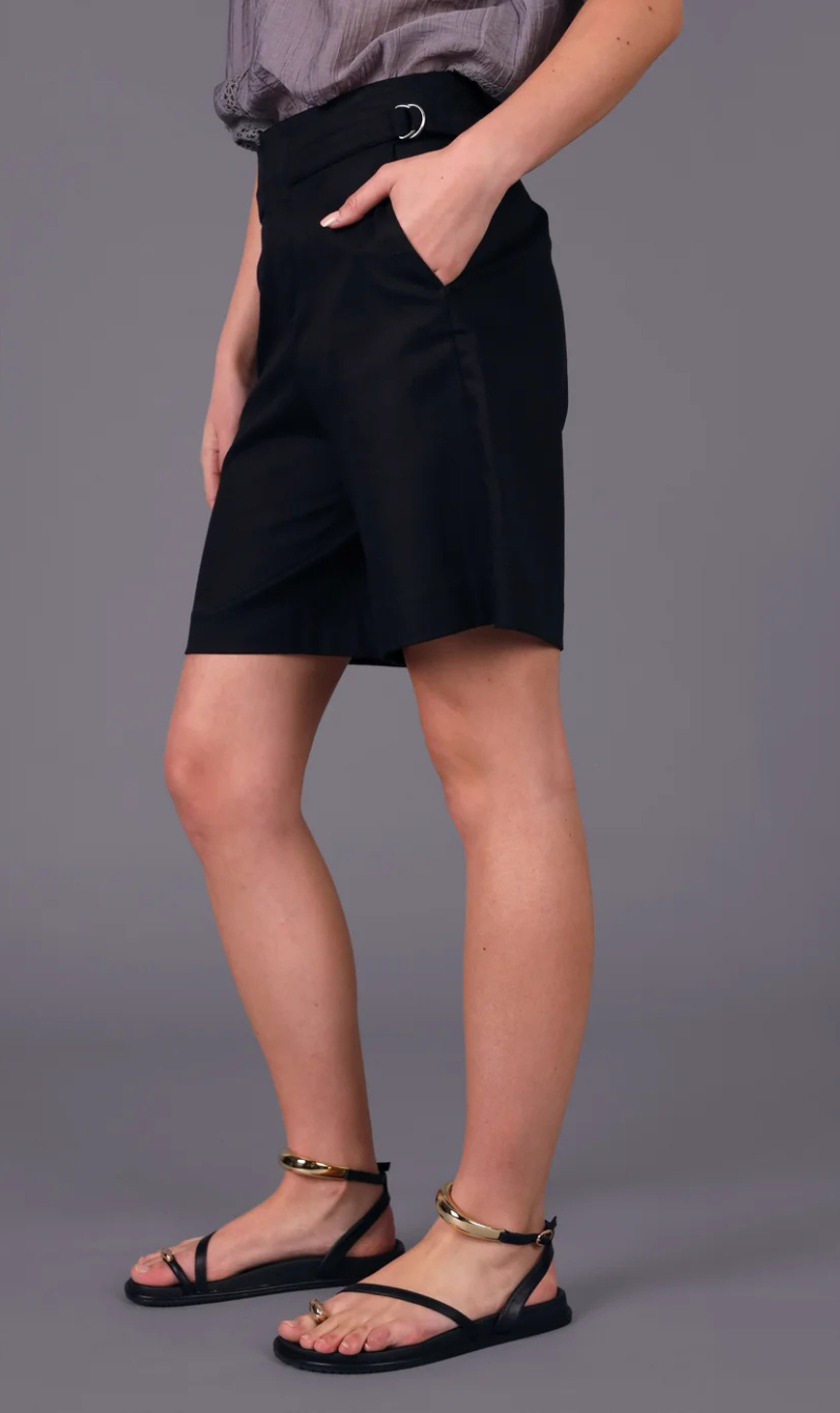 Flat Front Buckle Short