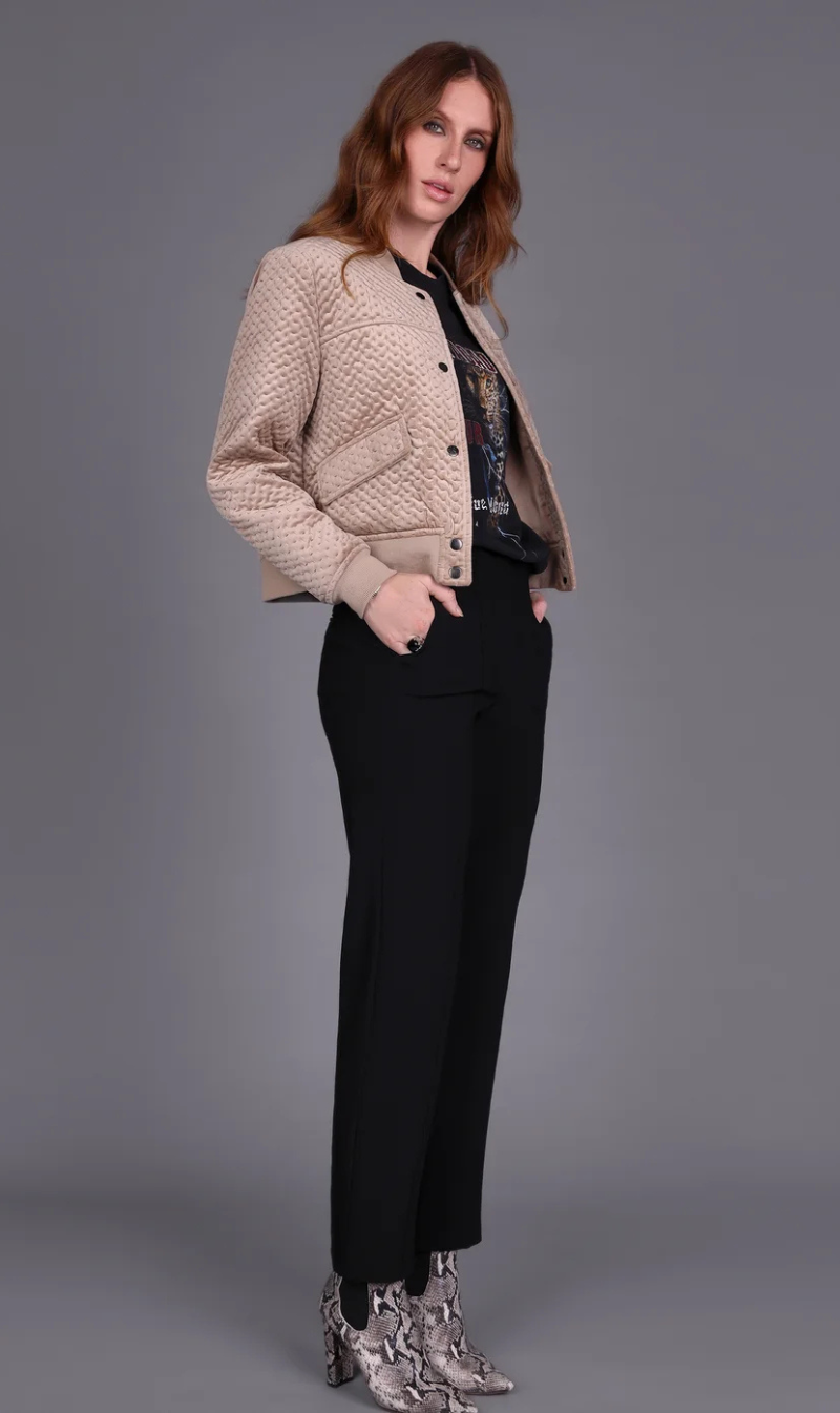 Crop Velvet Bomber