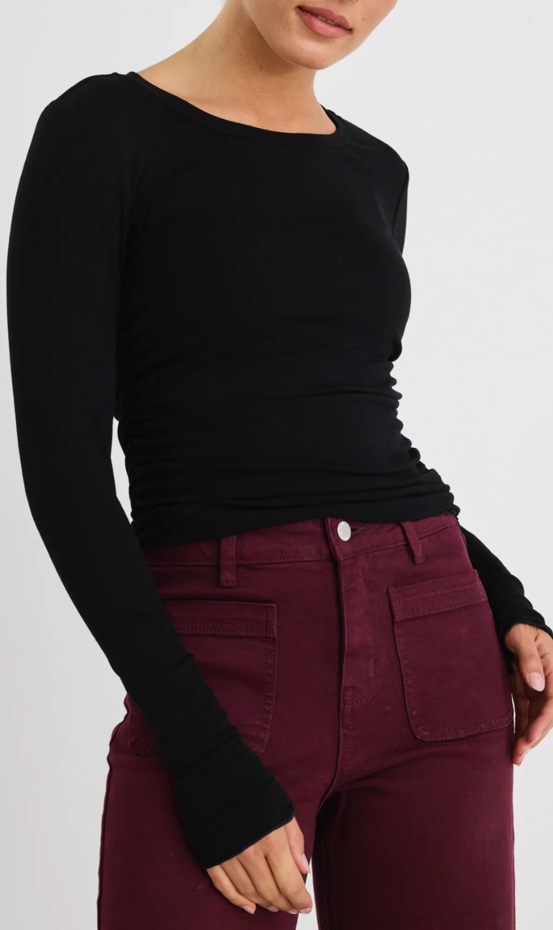 Muster Rouched Side Crew Top