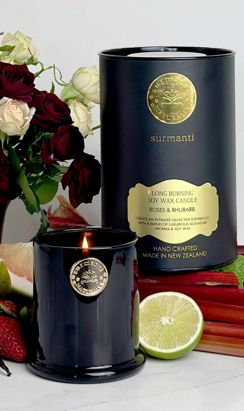 Roses & Rhubarb Long Burning Eco Soy Candle