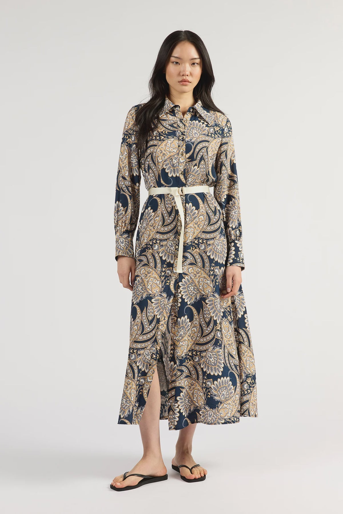 Mala Dress | Navy Paisley