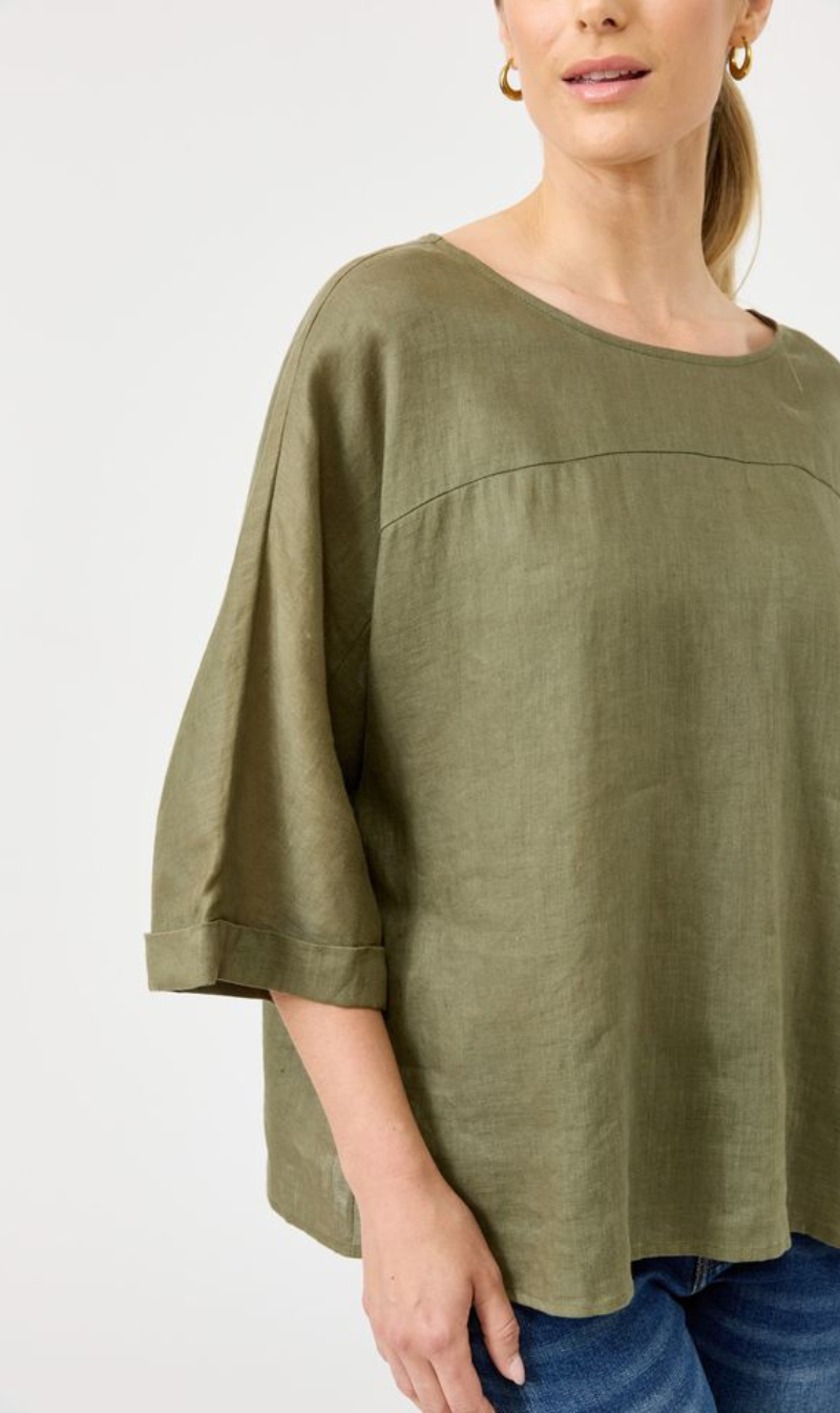 Studio Relaxed Top | Khaki