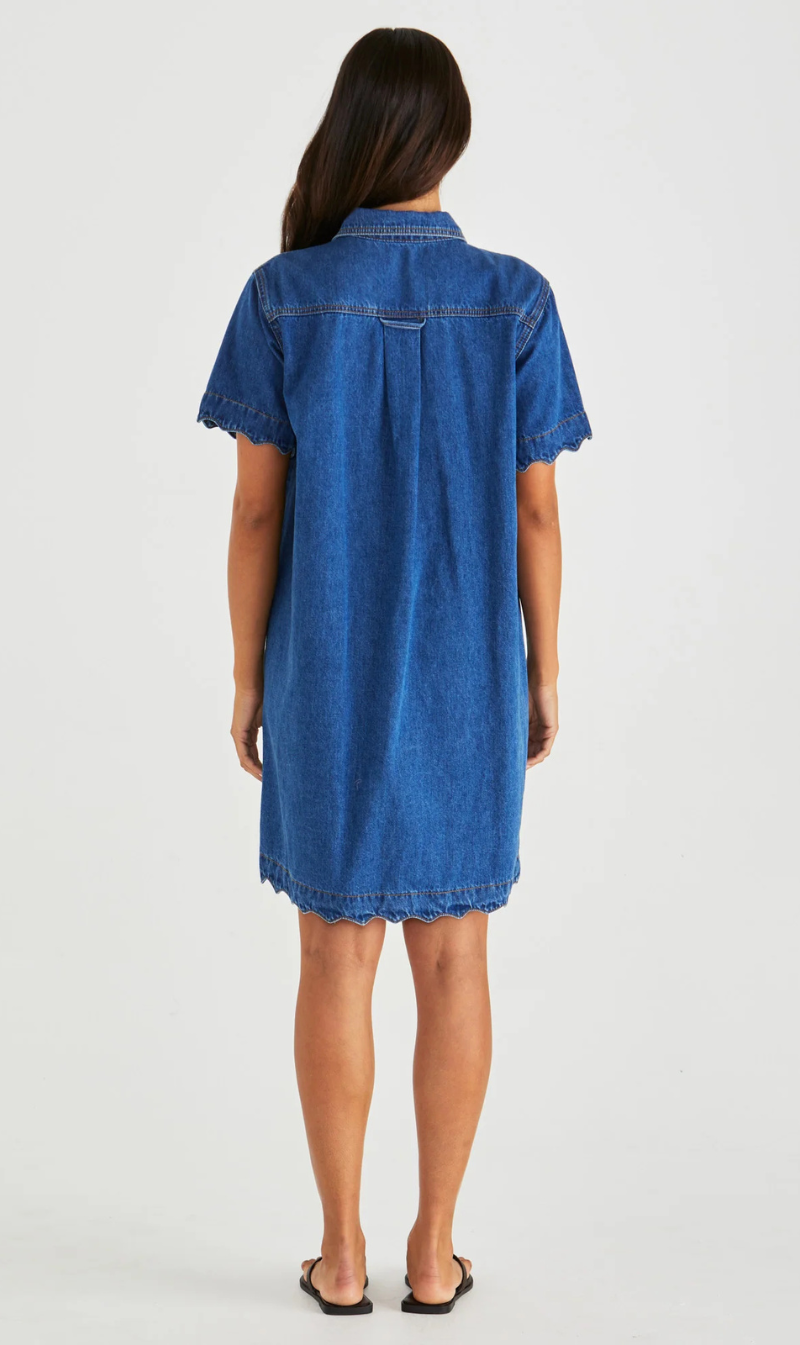Vale Scalloped Denim Dress