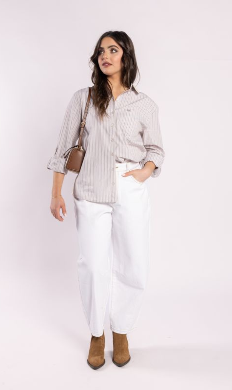 The Shirt | Beige Stripe