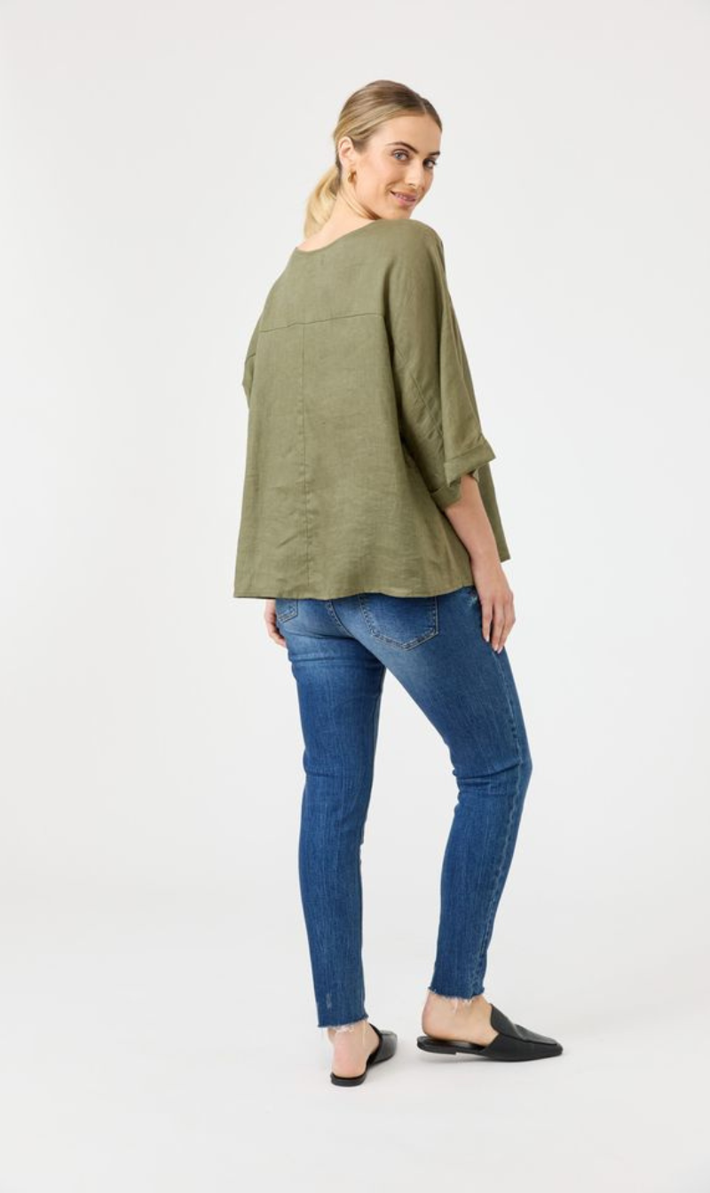 Studio Relaxed Top | Khaki