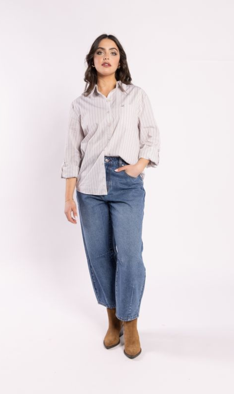 The Shirt | Beige Stripe