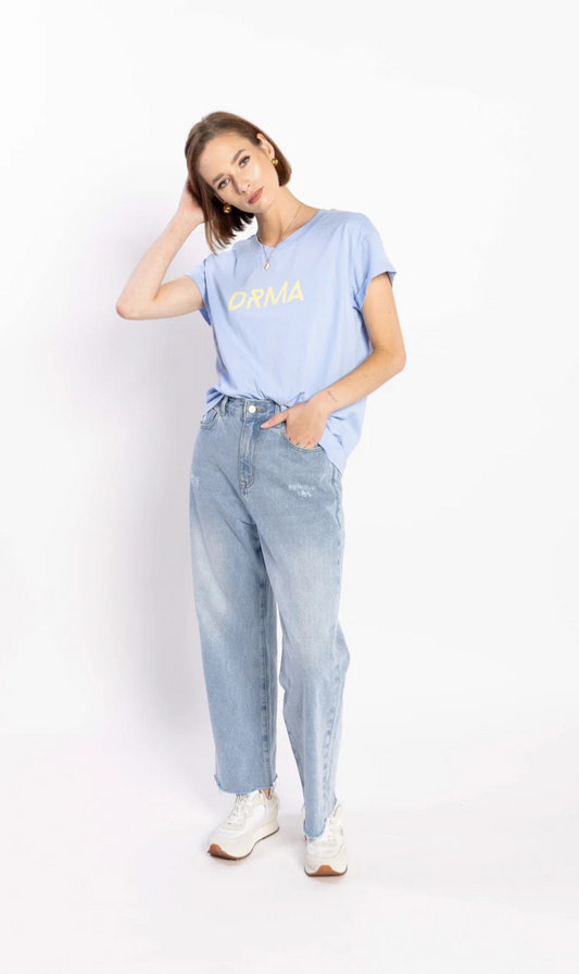 Drma Zoe Tee | Blue / Lemon