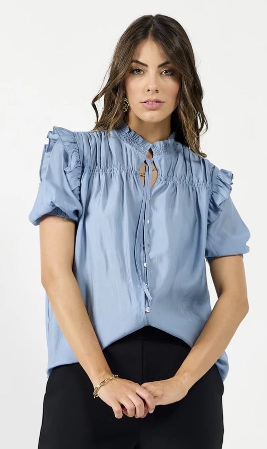 Bianca Blouse | Dusky Blue