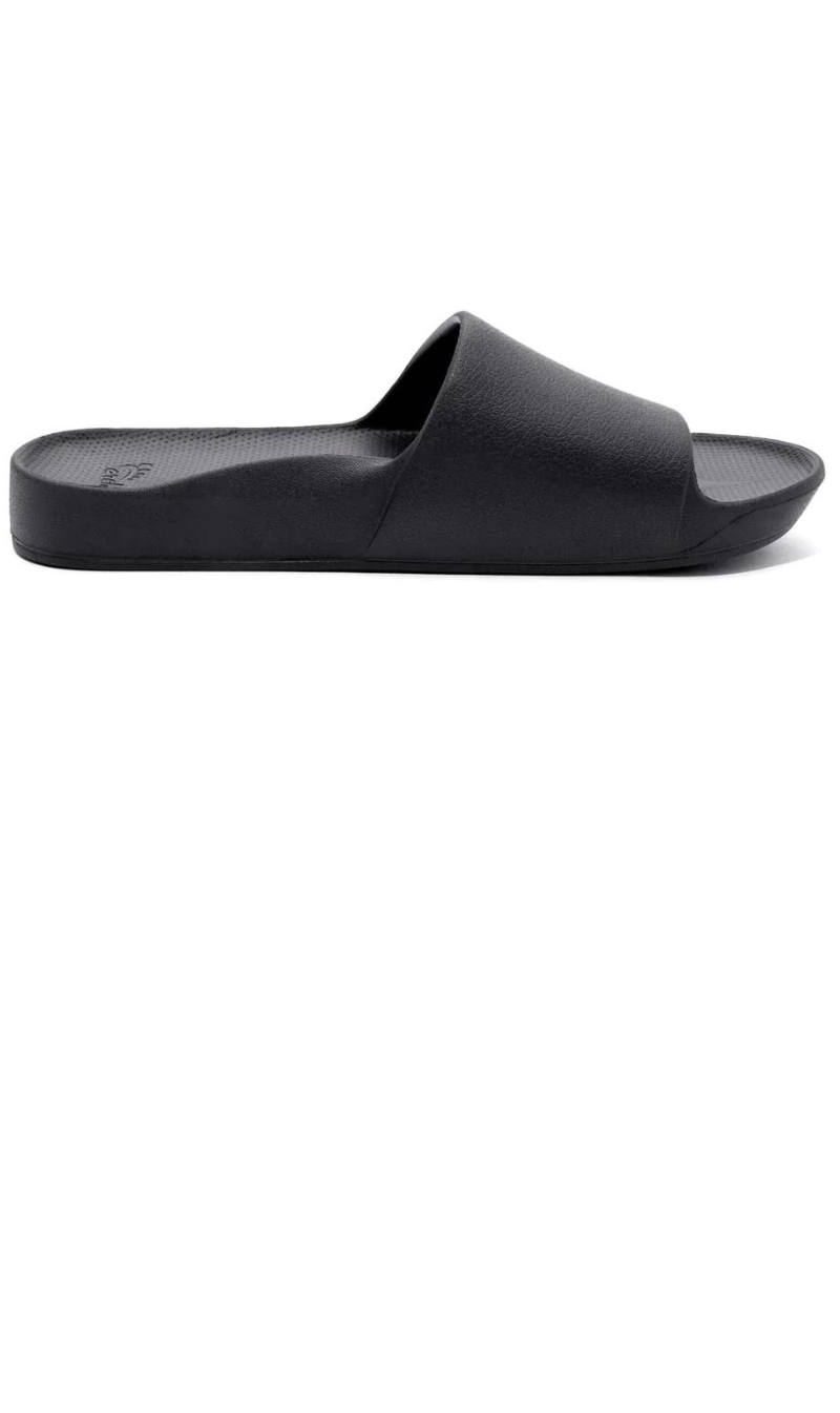 Archies Arch Support Slides - Black – Curious Clothing