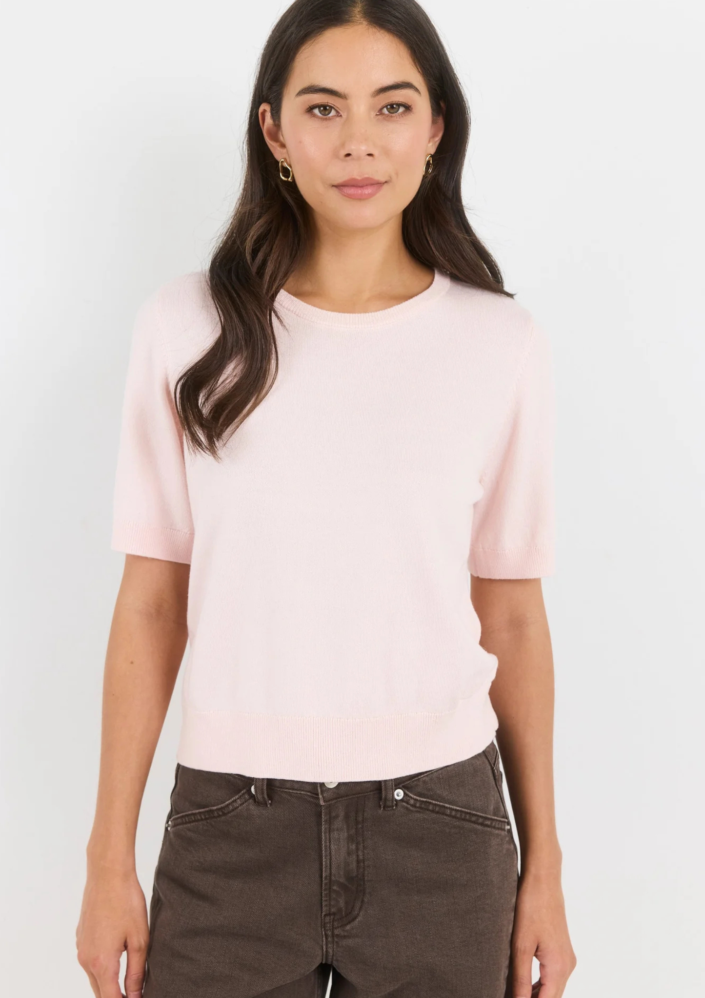 Edition Blush Crewneck Cashmere Blend Knit Tee