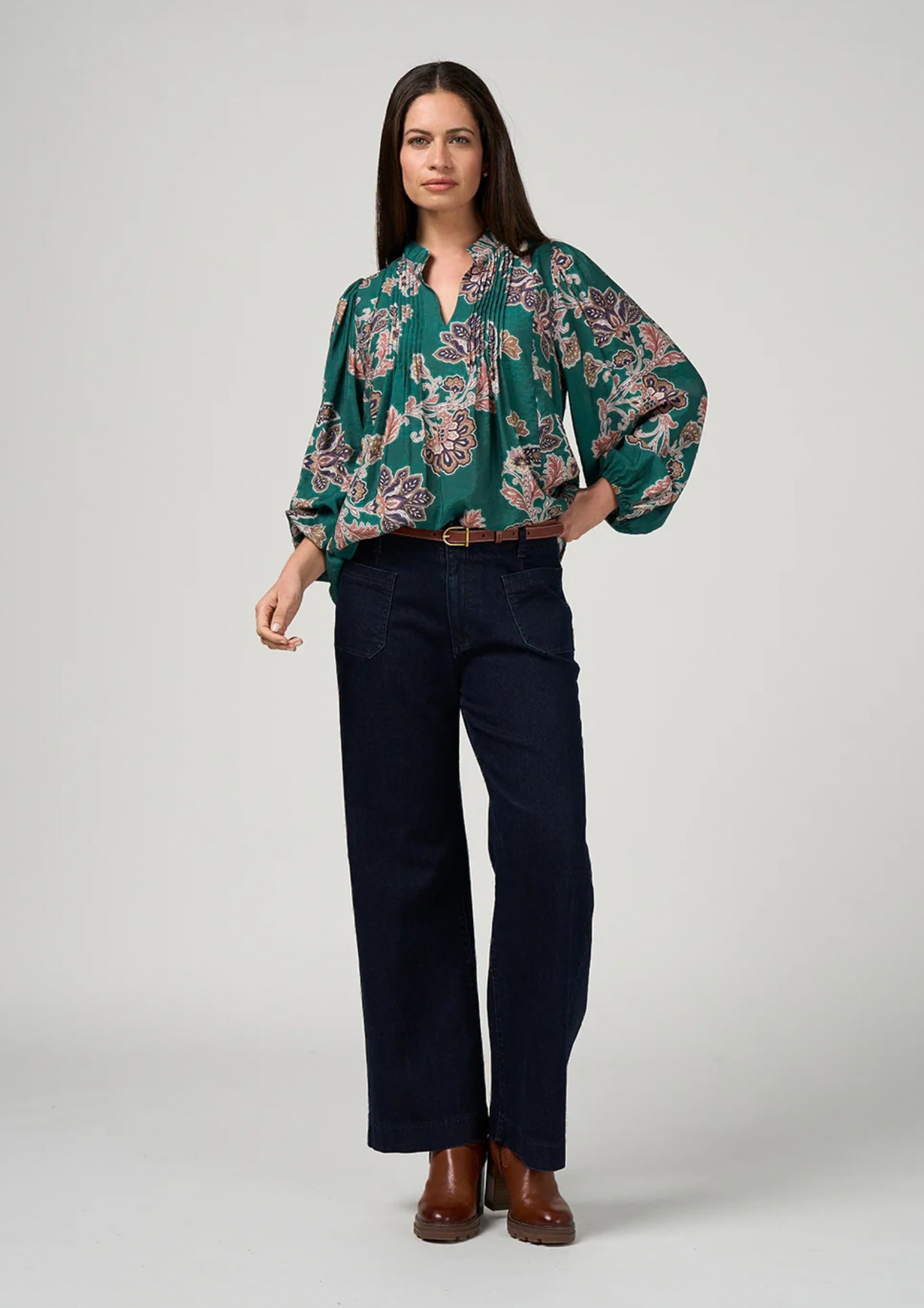 Versailles Blouse | Evergreen Multi