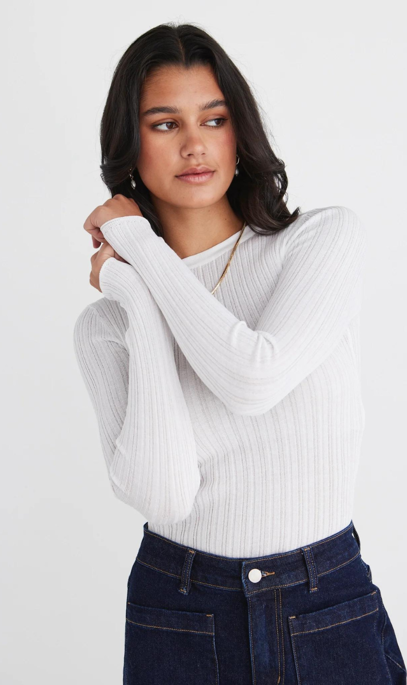 Trace Sheer LS Knit Top