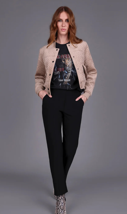 Crop Velvet Bomber