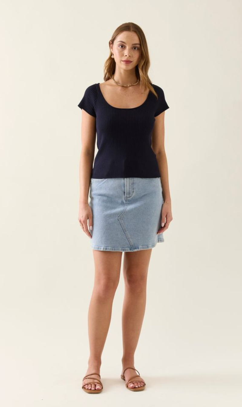 Adele Knit T-shirt | Navy