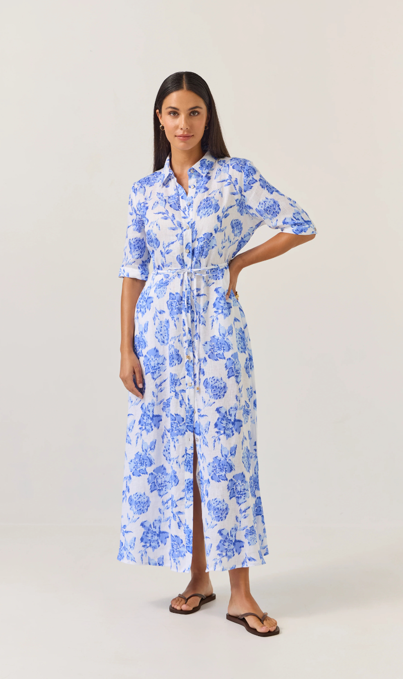 Nicola Dress | Blue Rose