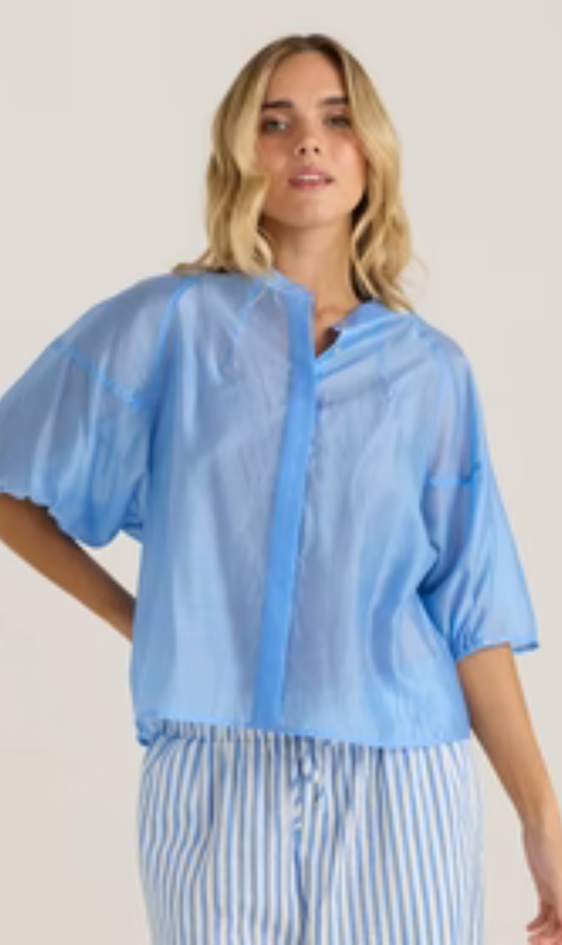 Wilder Seam Blouse Cornflower Blue