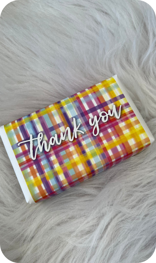 Coloured Check Soap | Thank you