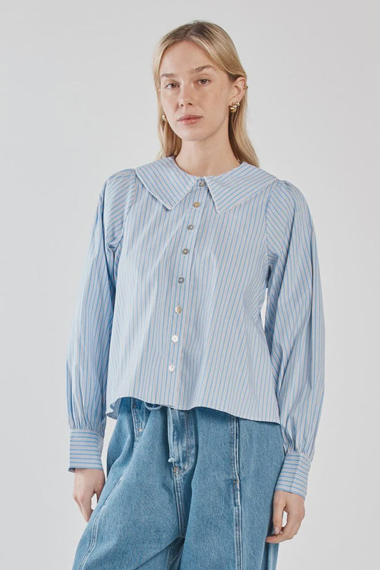 Gypsy Collared Shirt | Blue Choc Stripe