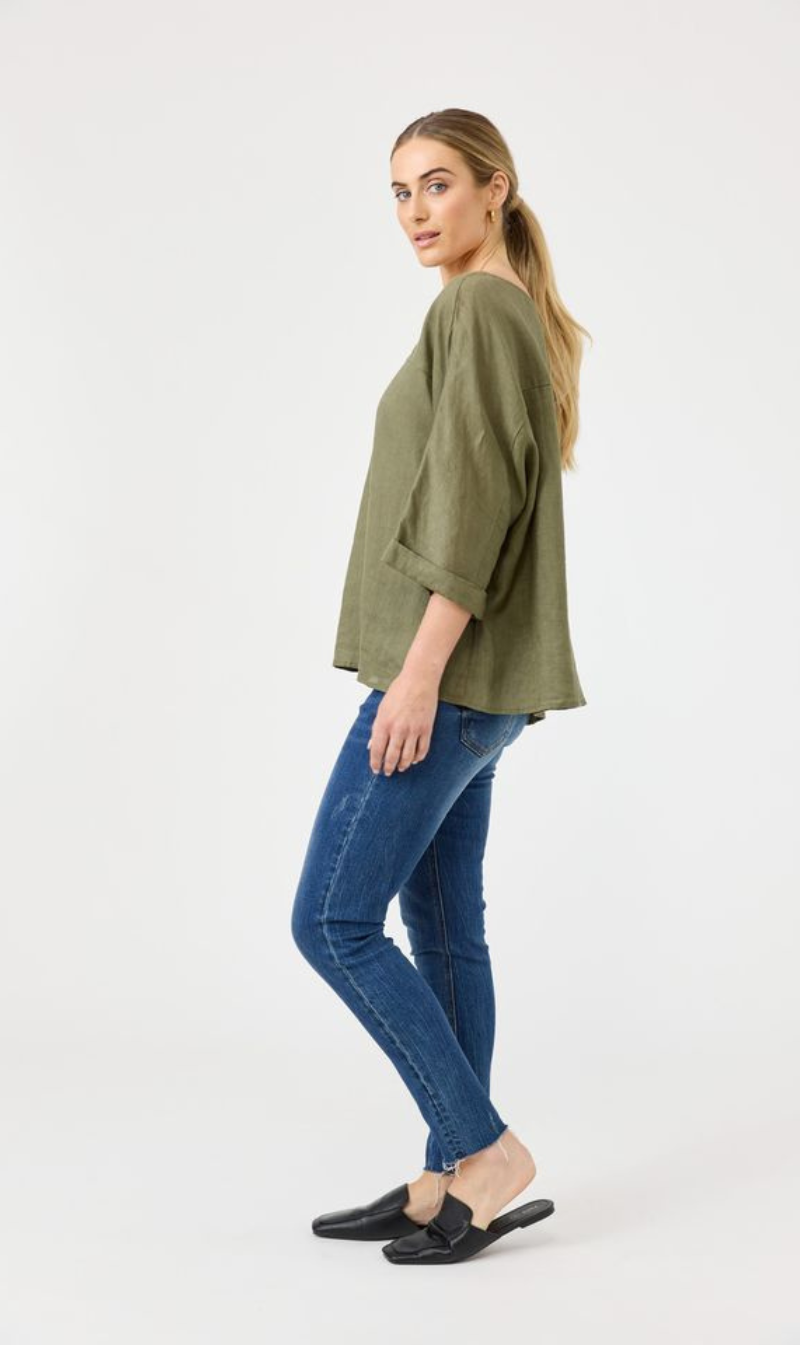 Studio Relaxed Top | Khaki