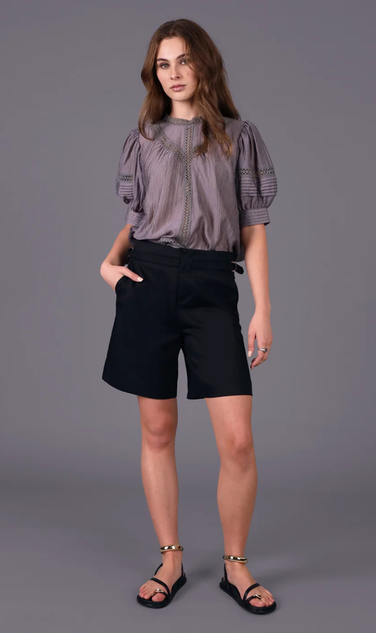Flat Front Buckle Short