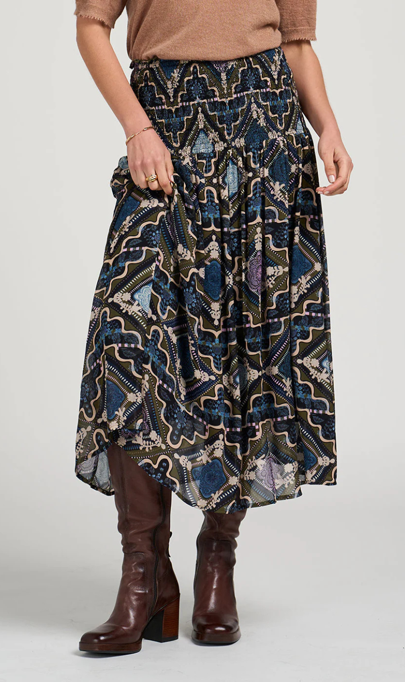 Regalia Skirt - Olive Multi