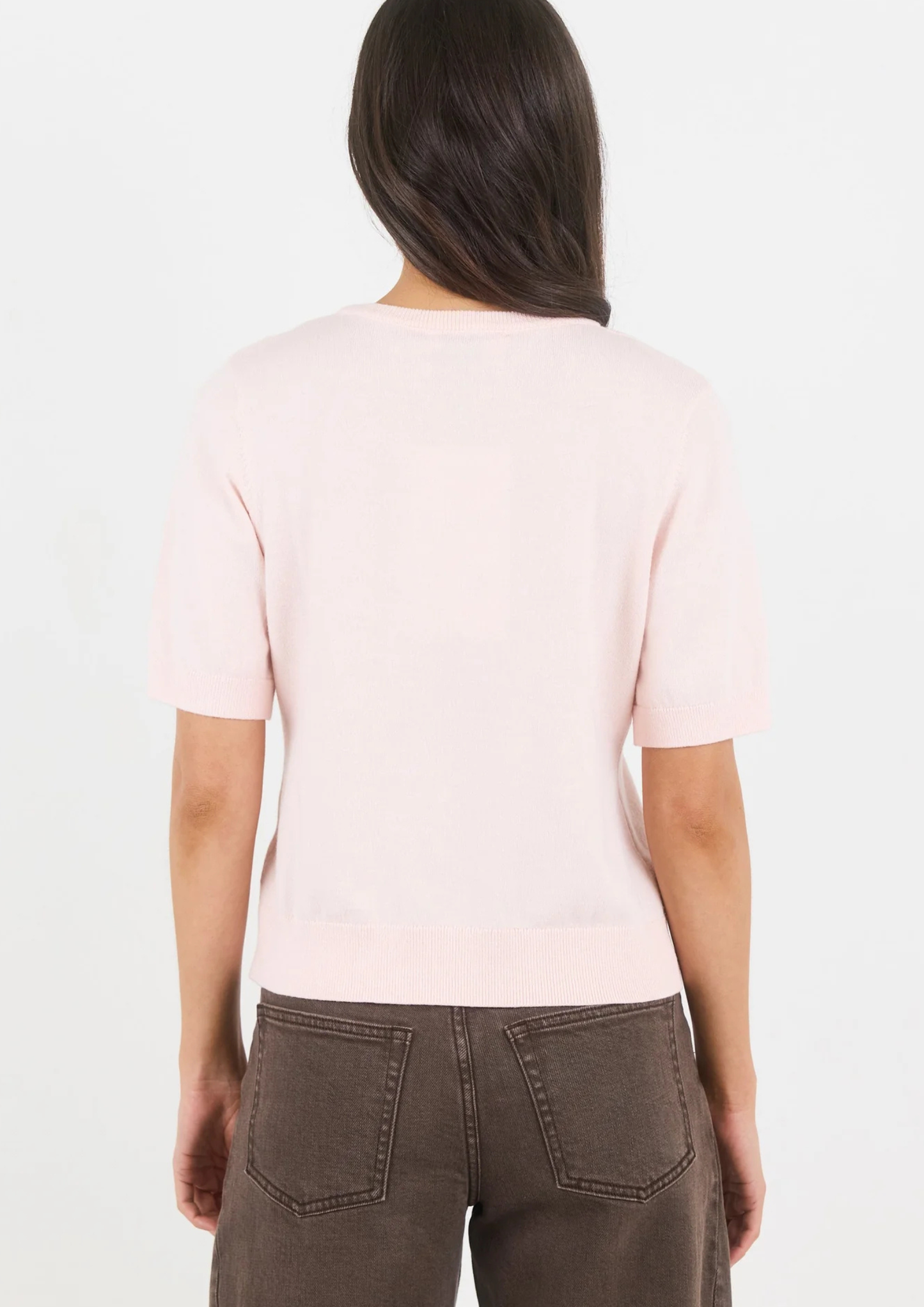 Edition Blush Crewneck Cashmere Blend Knit Tee