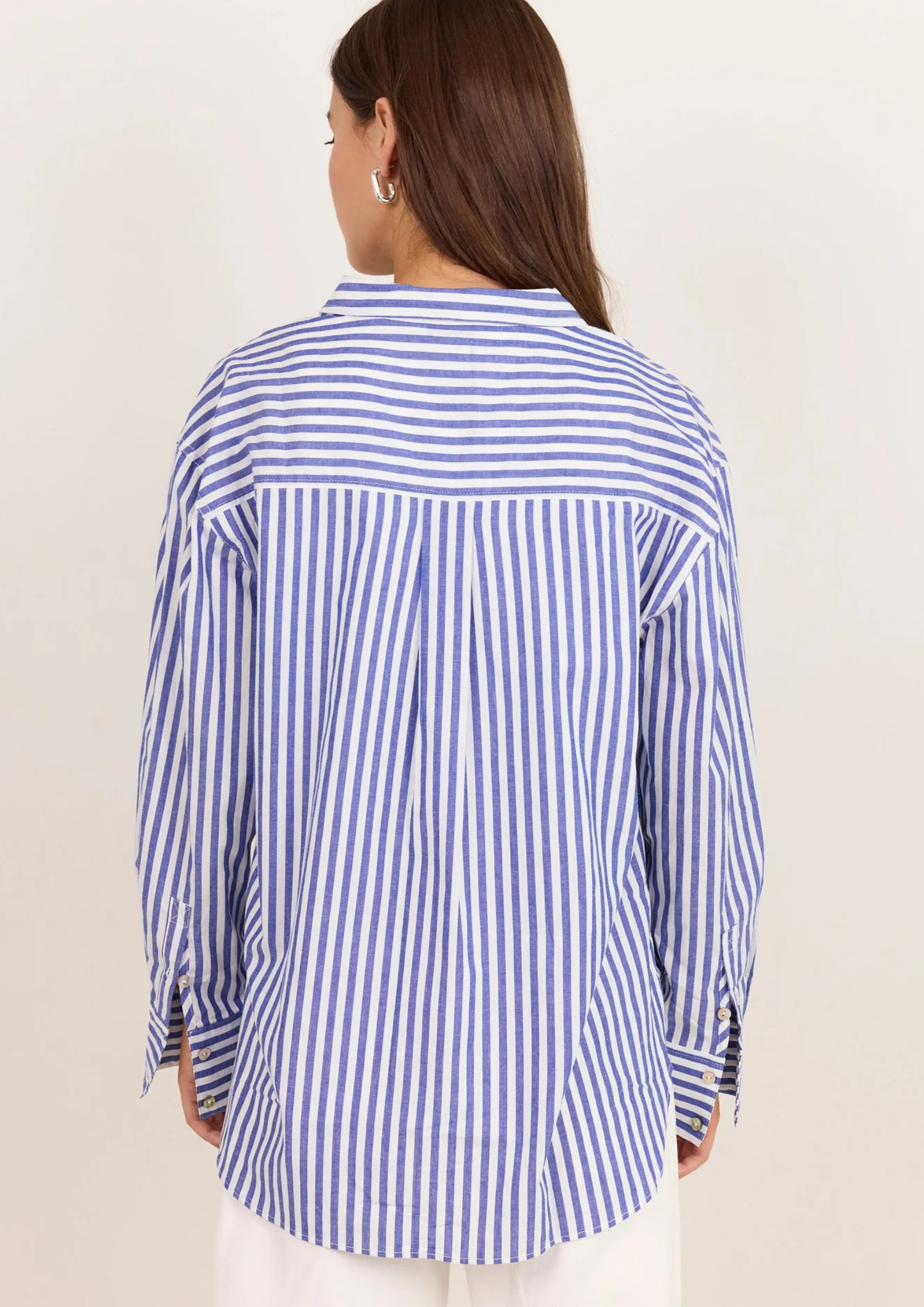 You Got This Blue Stripe Cotton Oversized Shirt