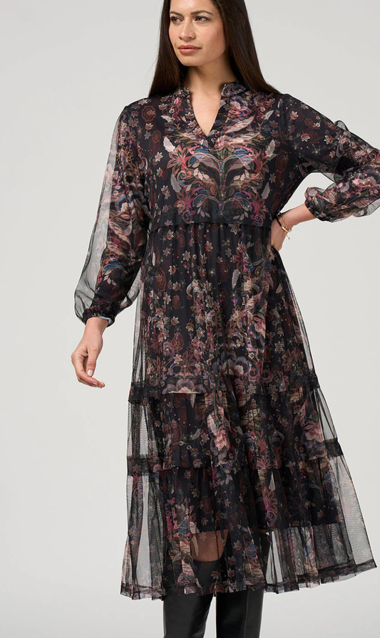 Antoinette Tulle Dress - Black Multi