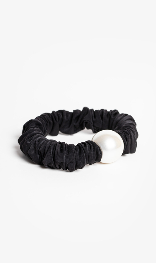 Black Hair Tie | Single Pearl