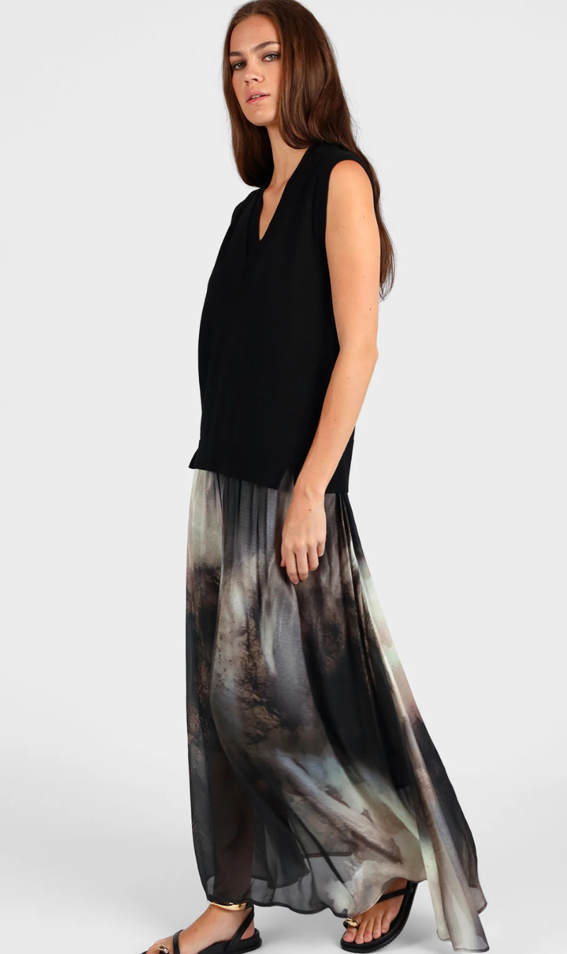 Sandstorm Print Maxi Skirt