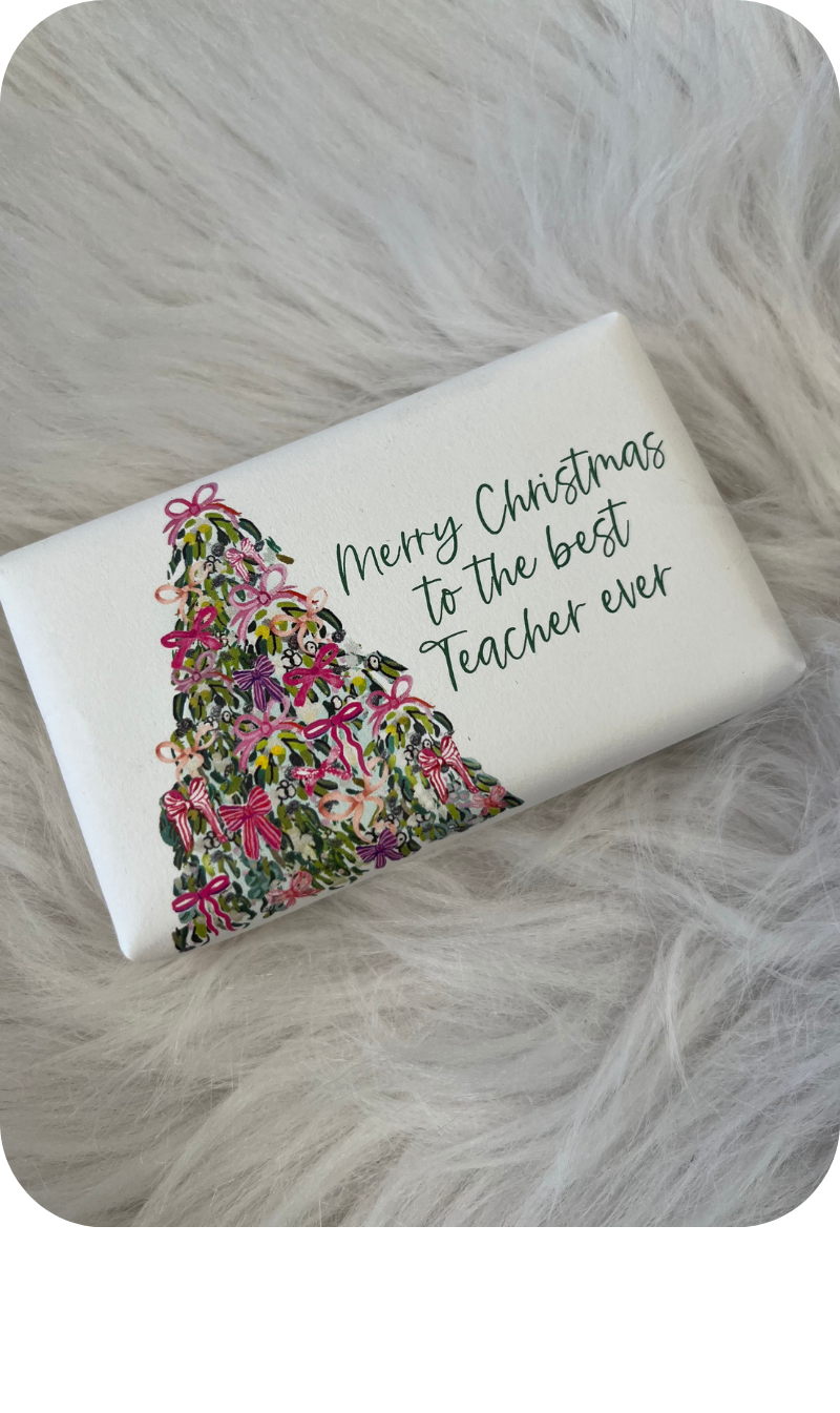 Bow Xmas Tree Soap | Merry Christmas to the best Teacher ever