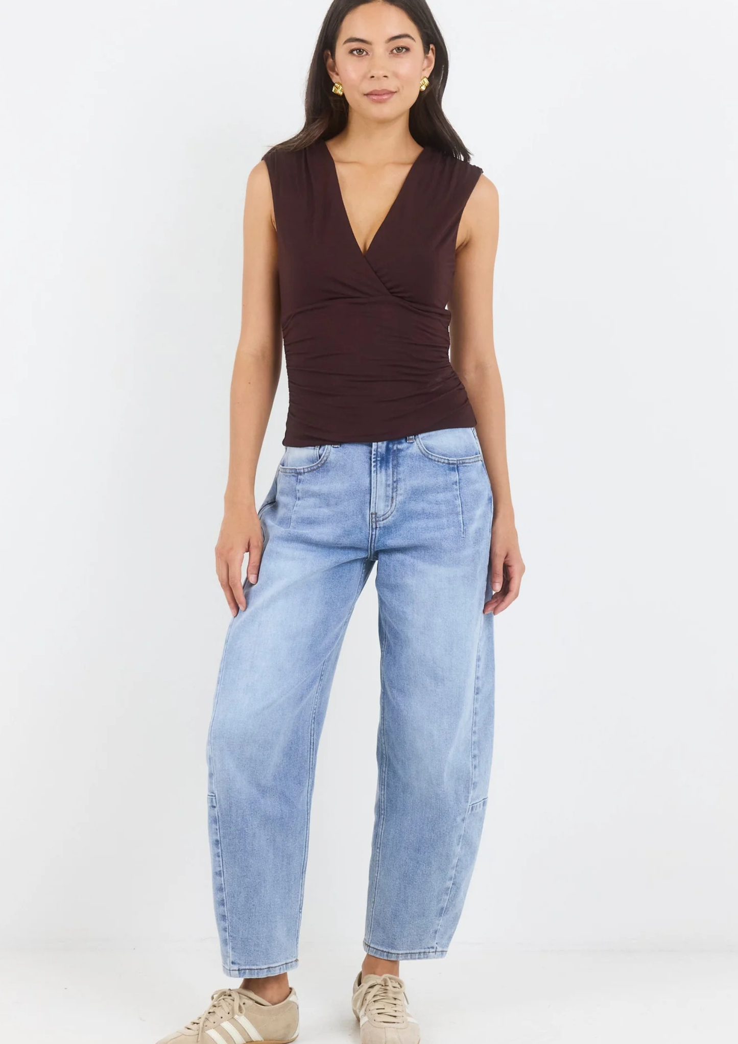 Connect Jersey Cross Front Sleeveless Top