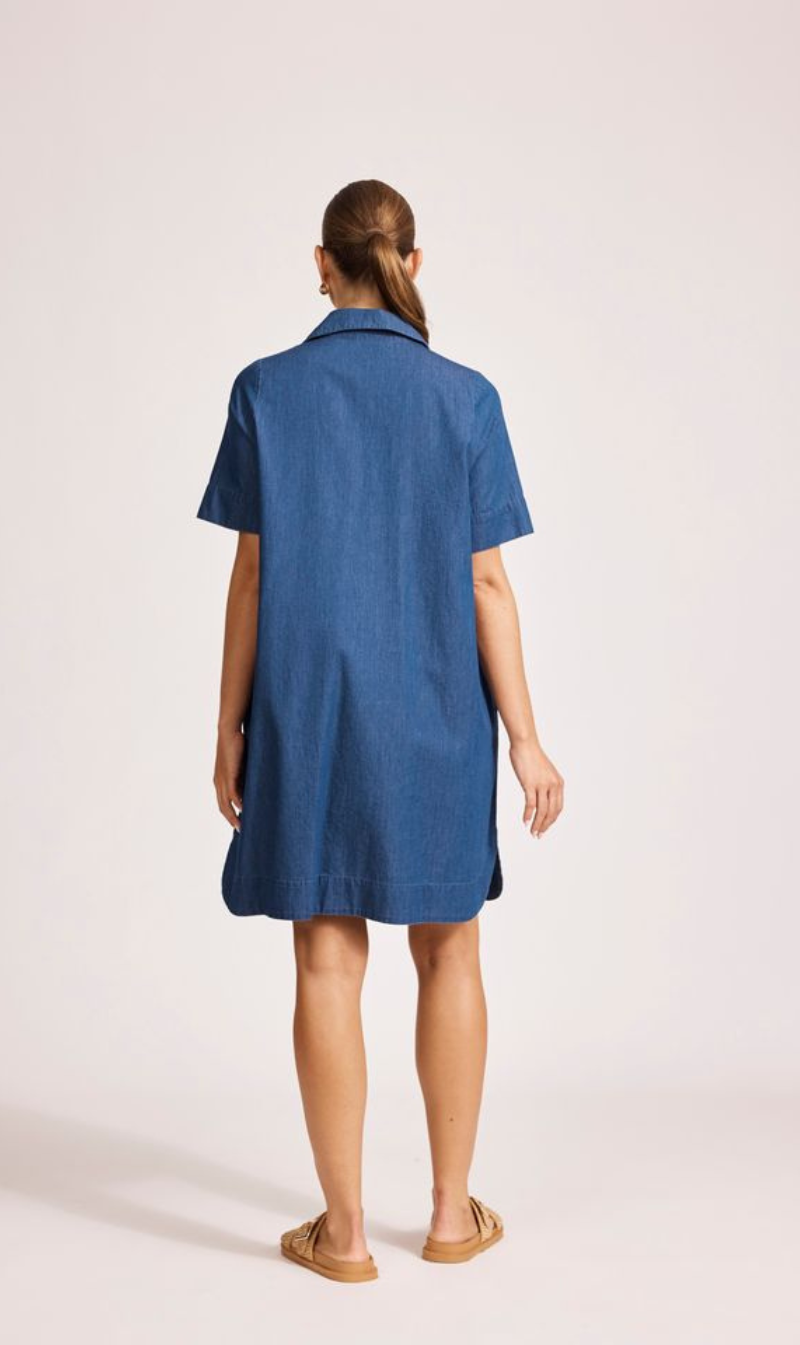 Melenia Denim Shirt Dress | Indigo
