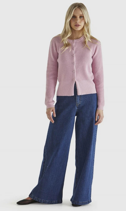 Jagger Button Cardi | Pink