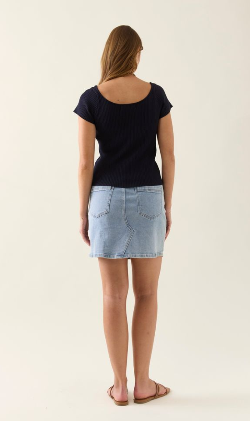 Adele Knit T-shirt | Navy