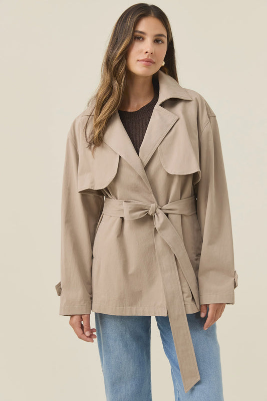 Farida Cropped Trench