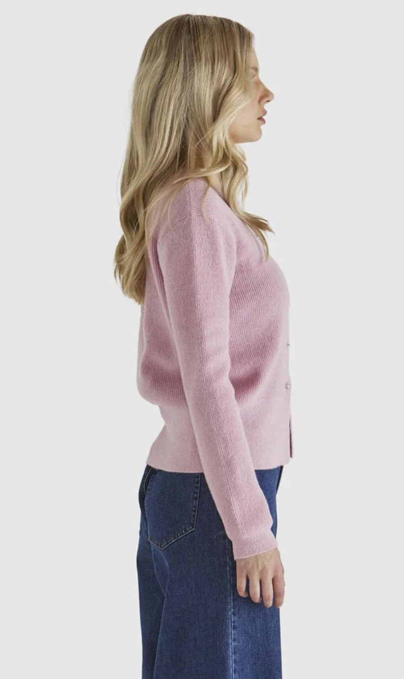 Jagger Button Cardi | Pink