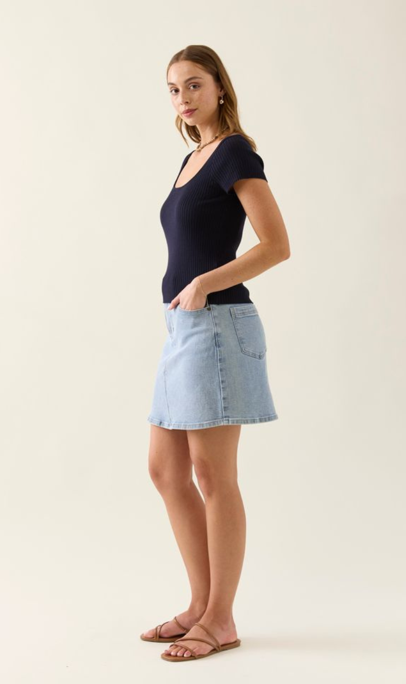 Adele Knit T-shirt | Navy
