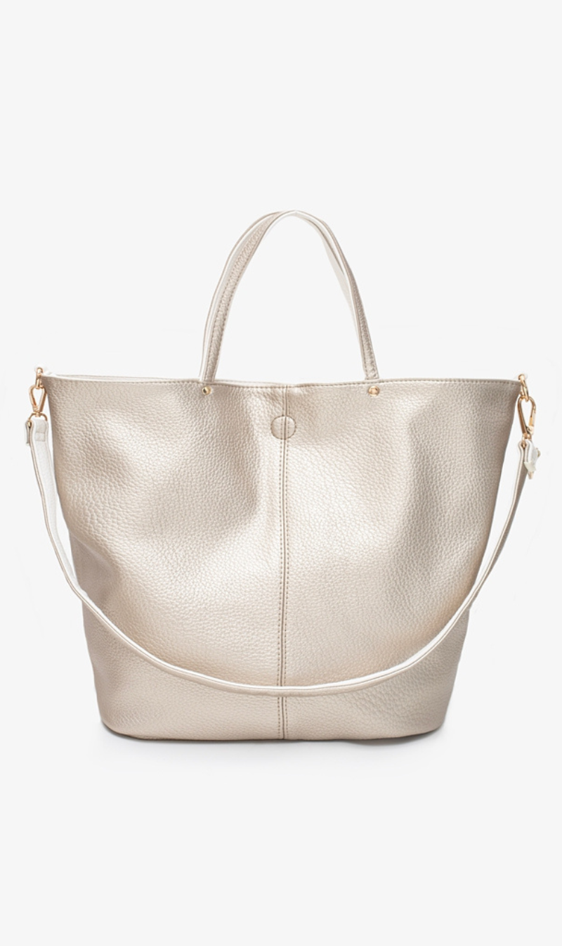 Hartley Reversible Tote | Bone & Gold