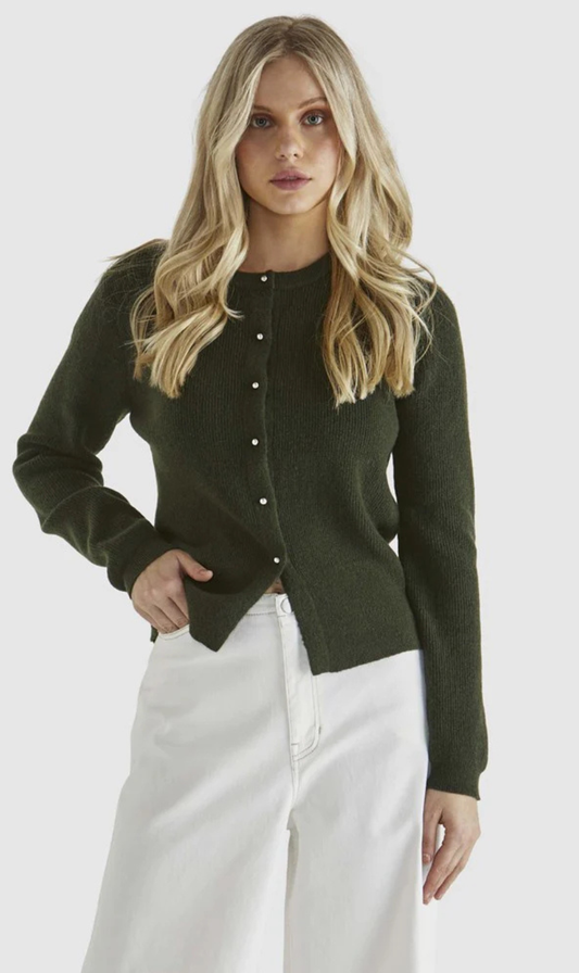 Jagger Button Cardi | Khaki